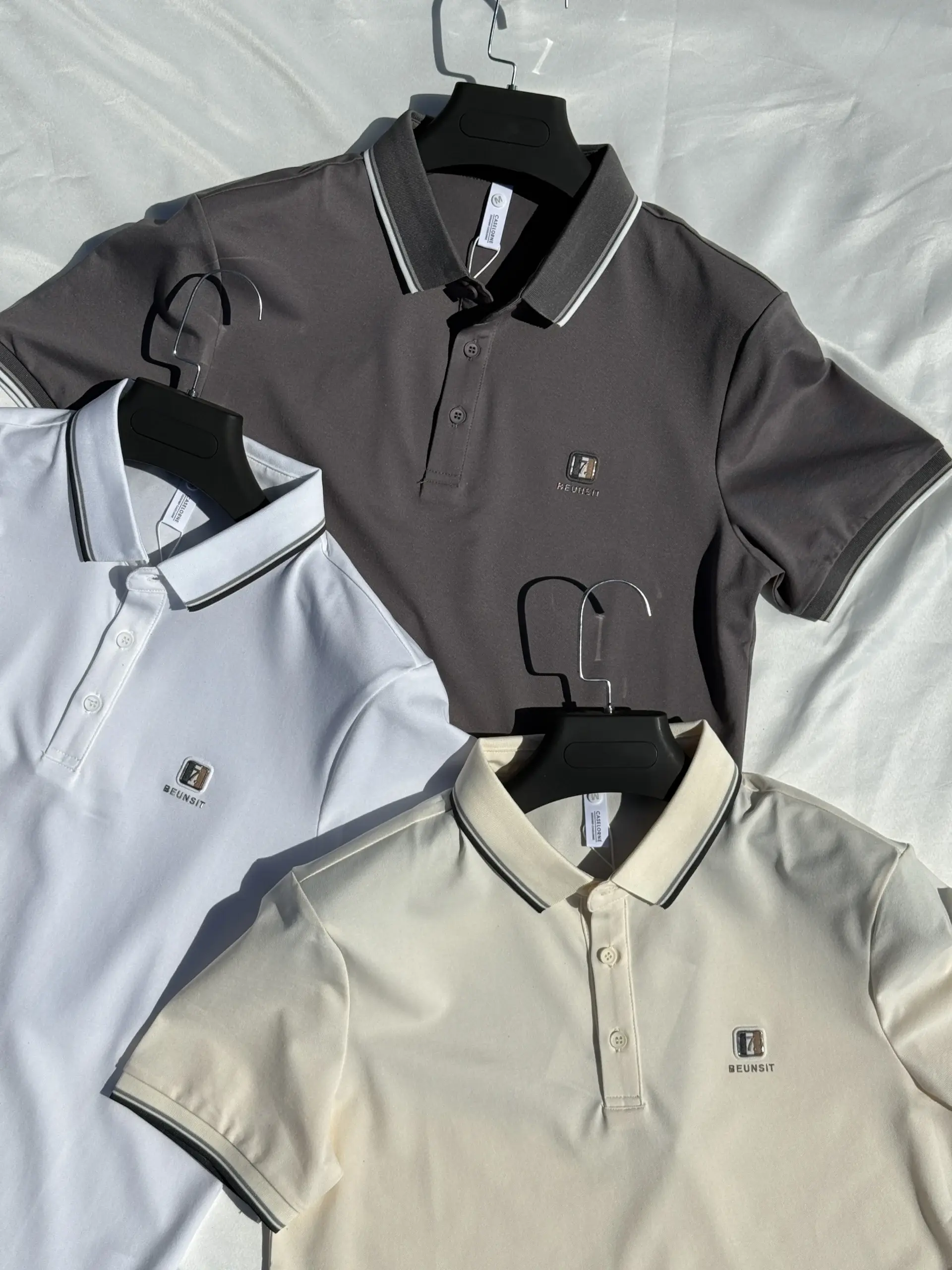 Men's elegant navy cotton polo shirt in Jordan