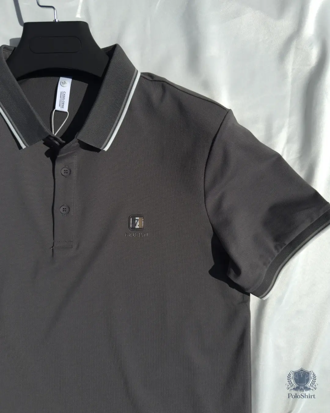 Men's elegant navy cotton polo shirt in Jordan