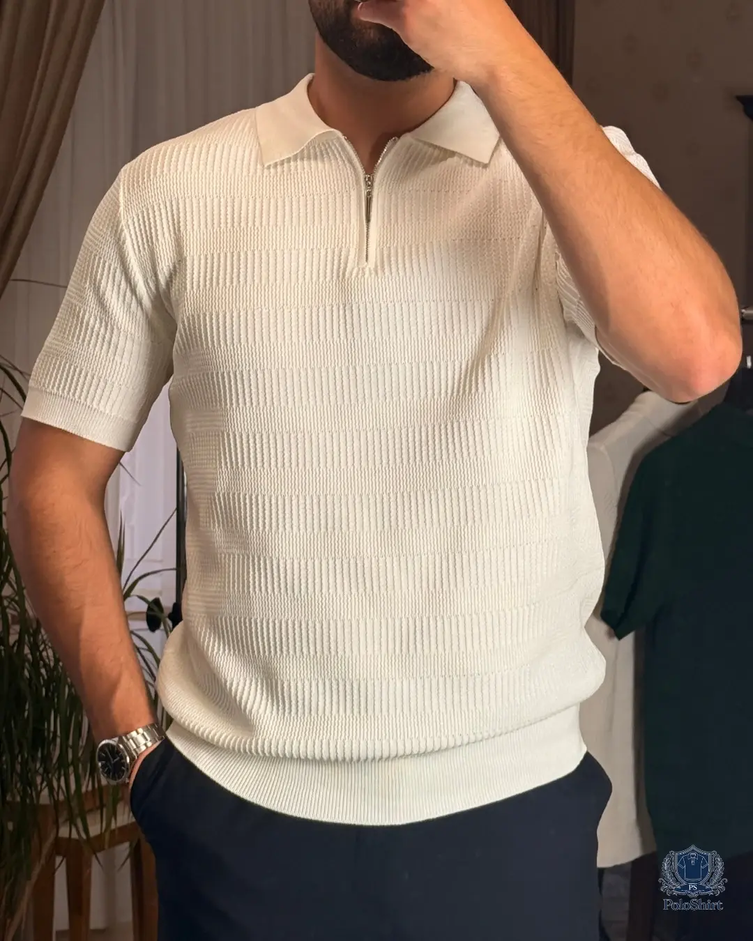 zipped polo cotton polo shirt Jordan